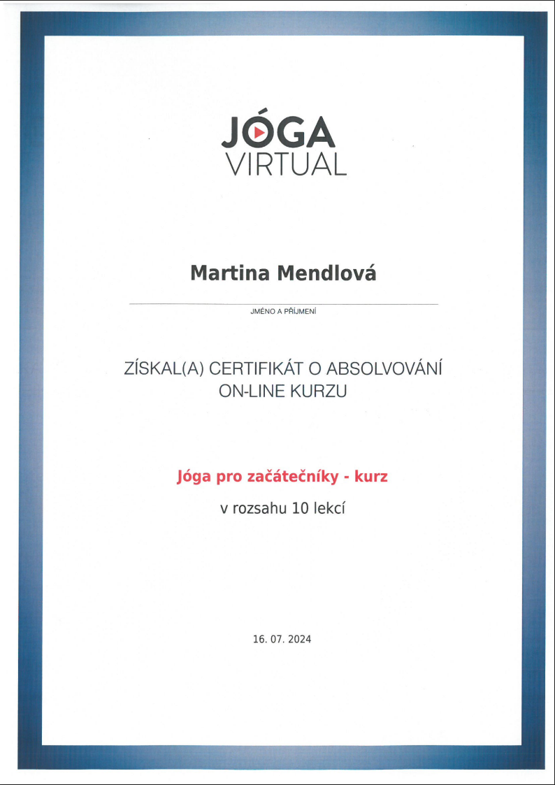 Jóga certifikát
