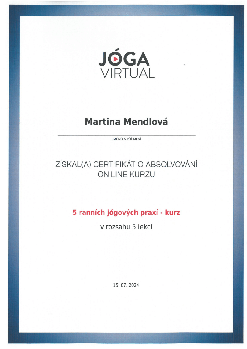 Jóga certifikát