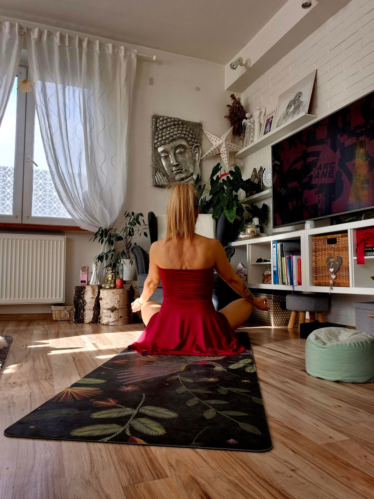 Majitelka v joga poze